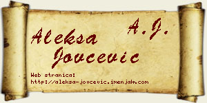 Aleksa Jovčević vizit kartica